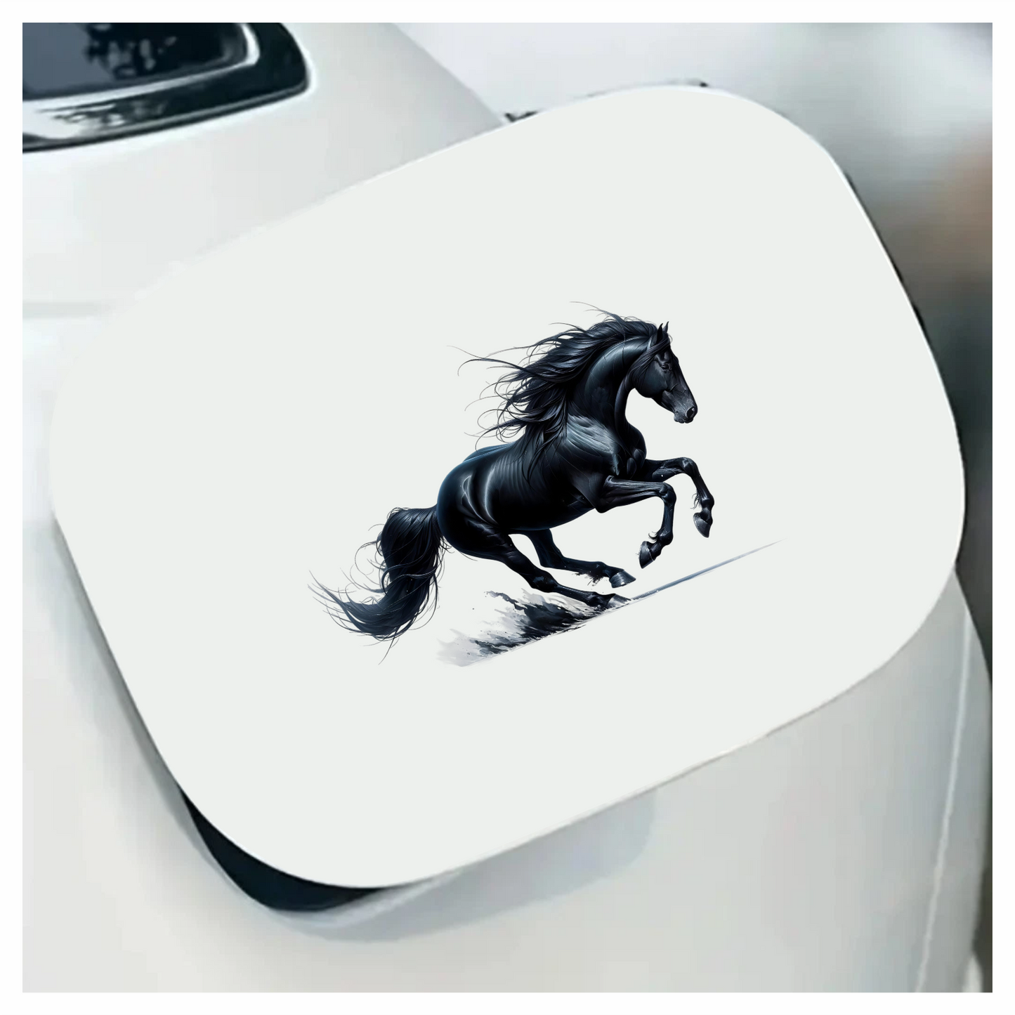 Black Running Horse Stallion Splash Vinyl Sticker Decal