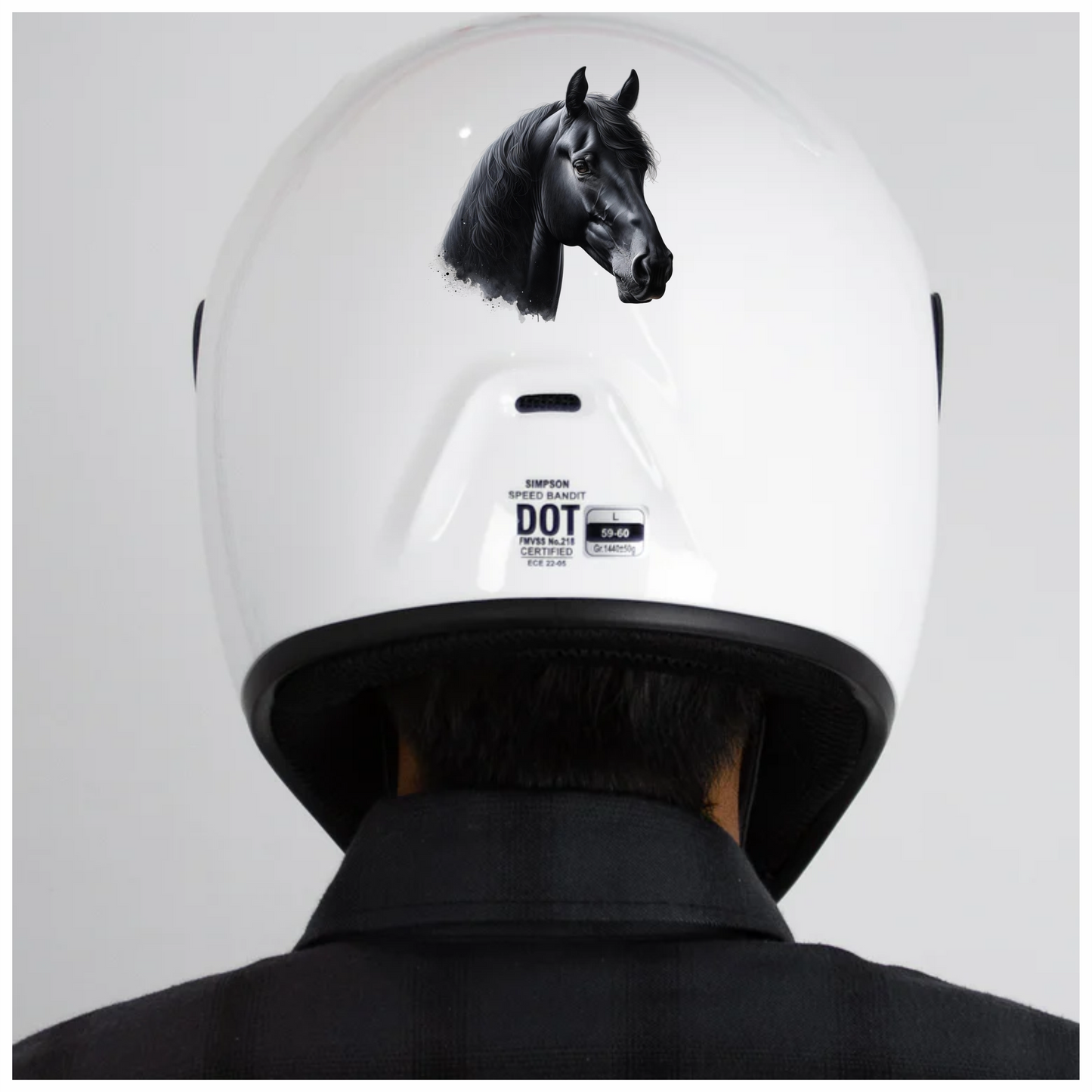Black Horse Stallion Head Portrait Vinyl Sticker Decal