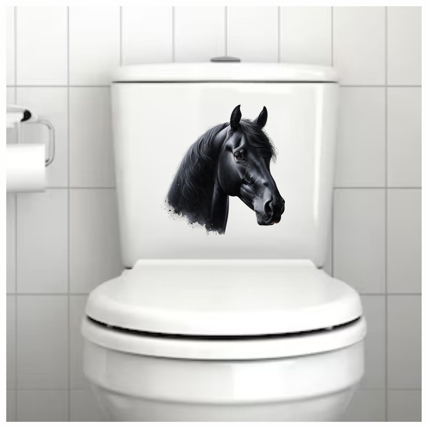 Black Horse Stallion Head Portrait Vinyl Sticker Decal