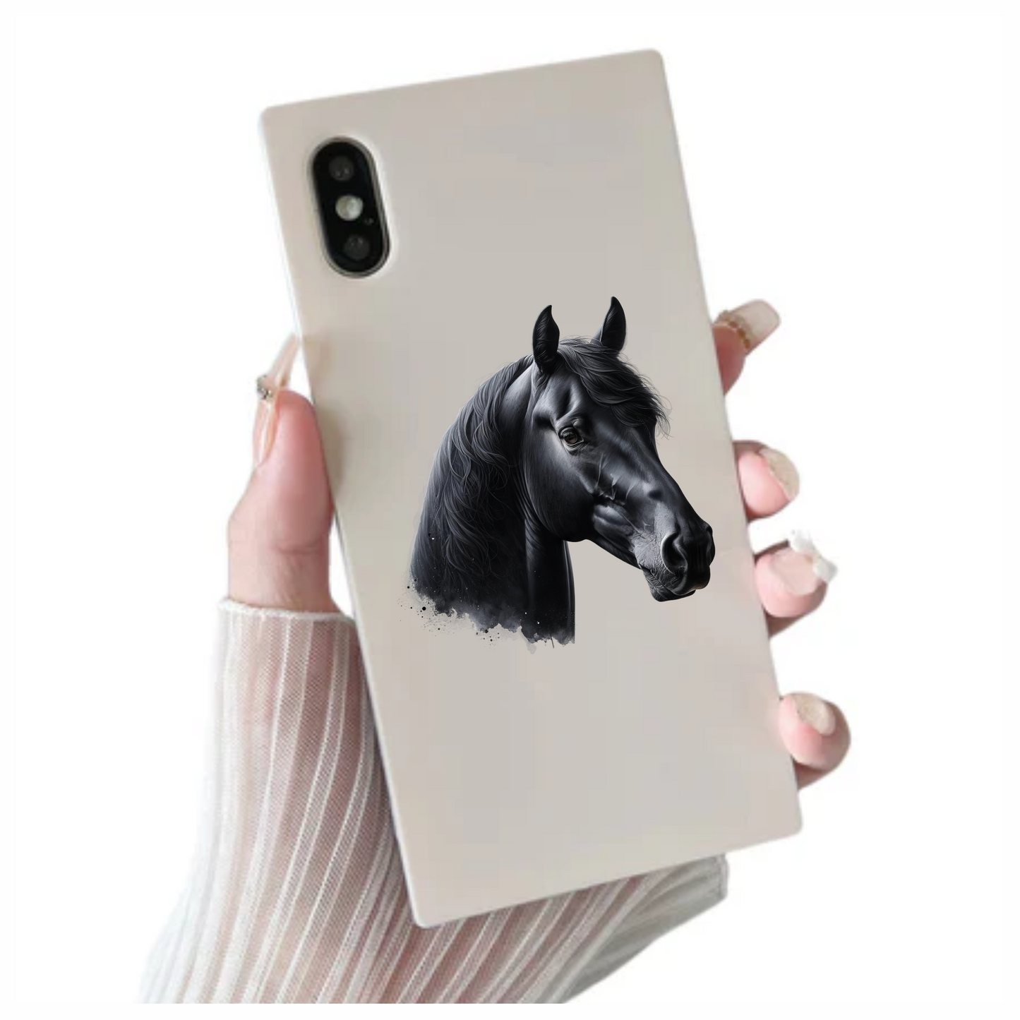 Black Horse Stallion Head Portrait Vinyl Sticker Decal