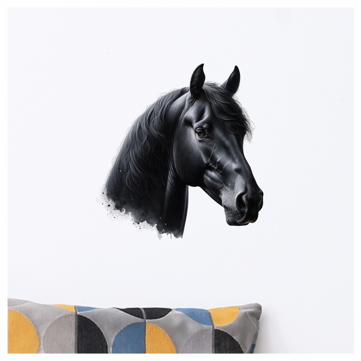 Black Horse Stallion Head Portrait Vinyl Sticker Decal