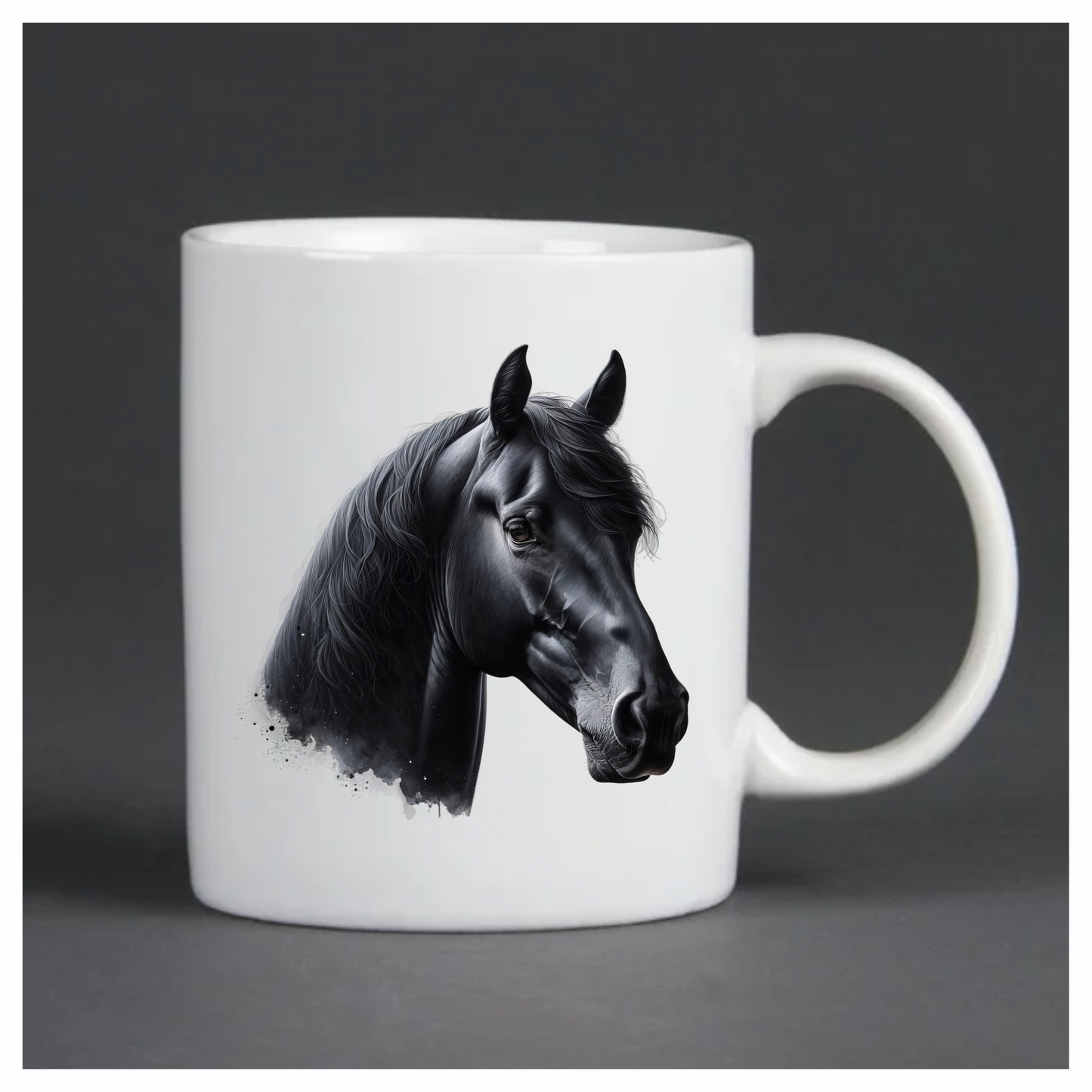 Black Horse Stallion Head Portrait Vinyl Sticker Decal