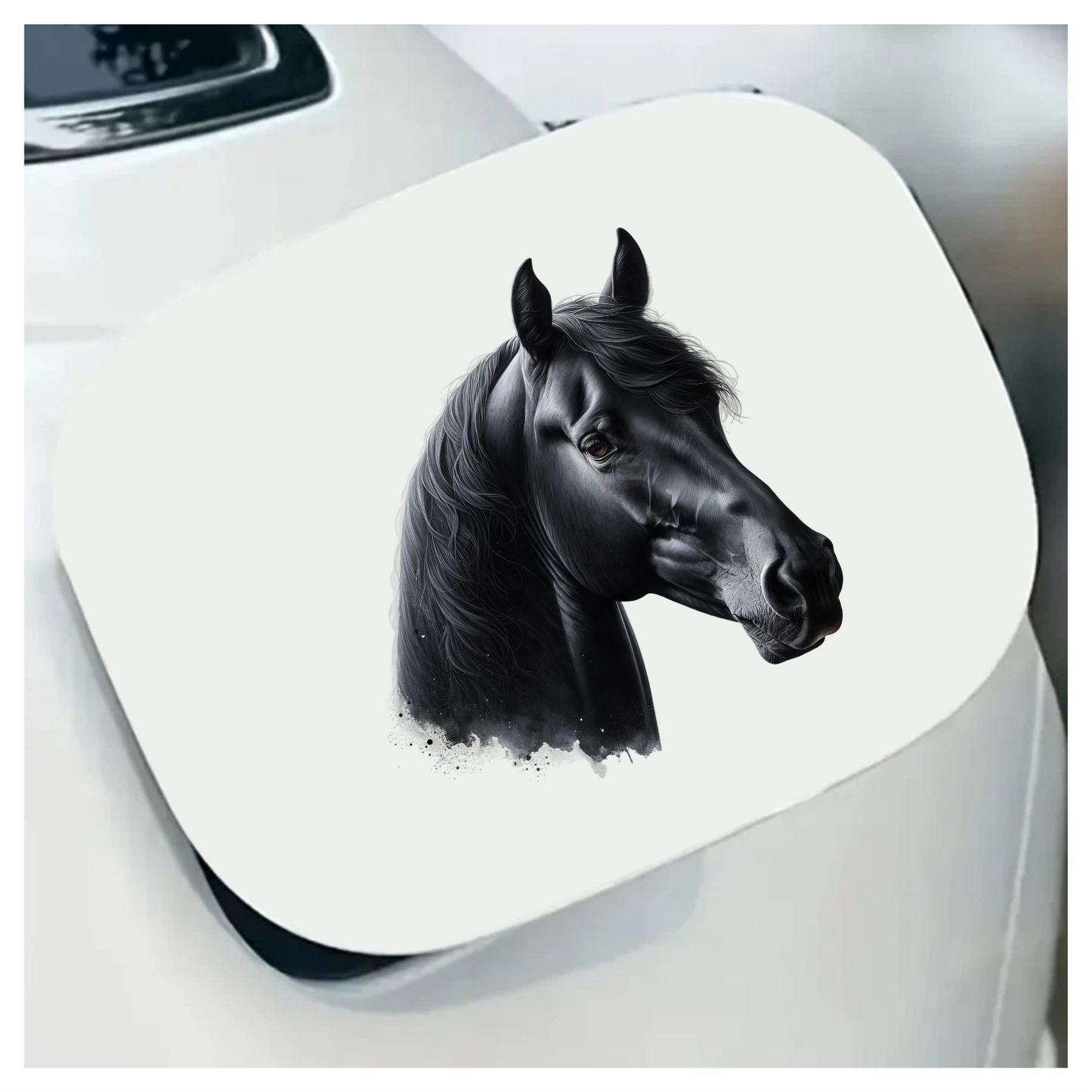 Black Horse Stallion Head Portrait Vinyl Sticker Decal