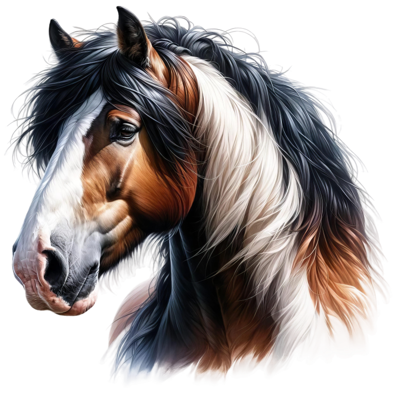 Brown White Horse Shire Breed Vinyl Sticker Decal