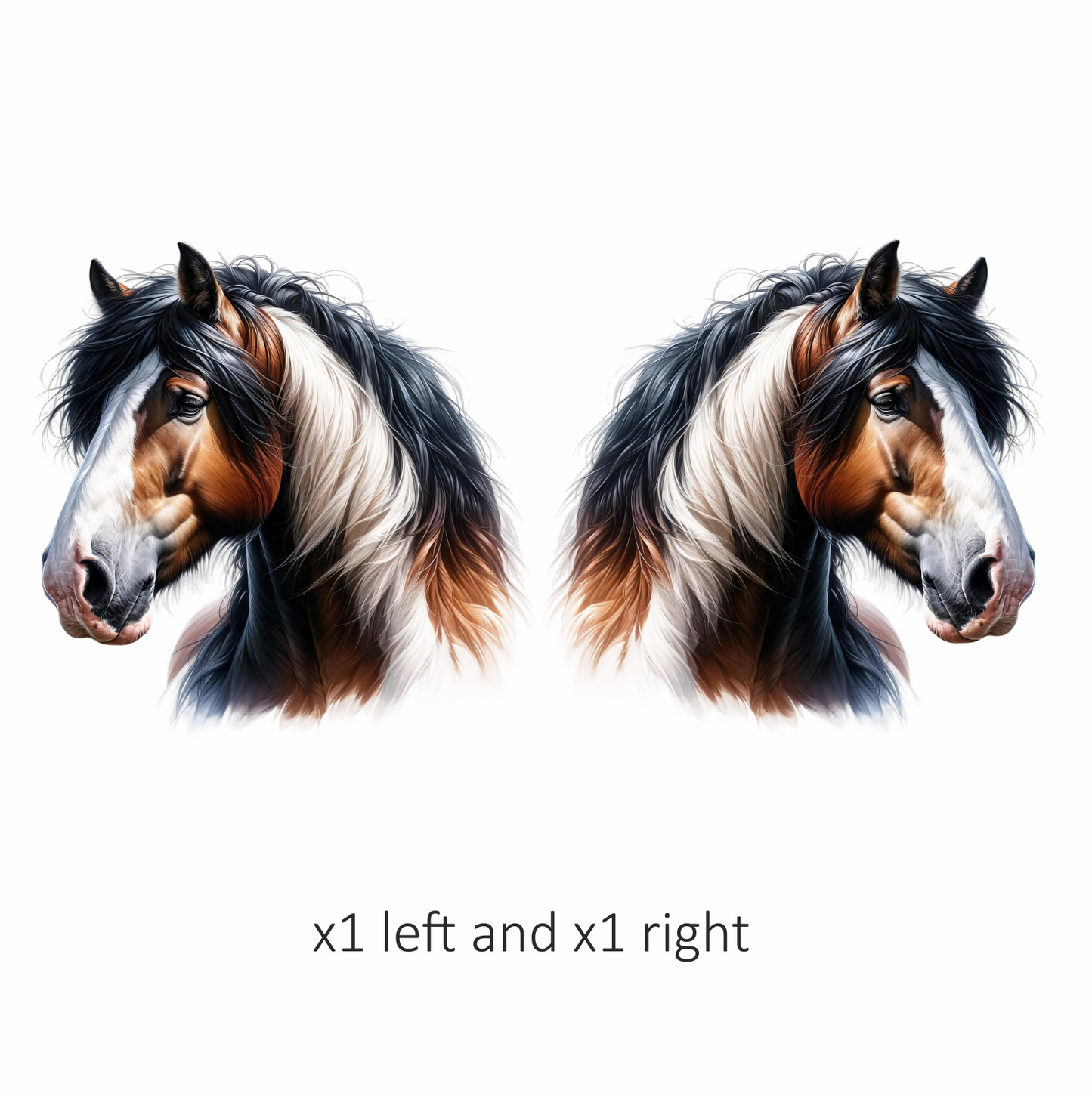 Brown White Horse Shire Breed Vinyl Sticker Decal