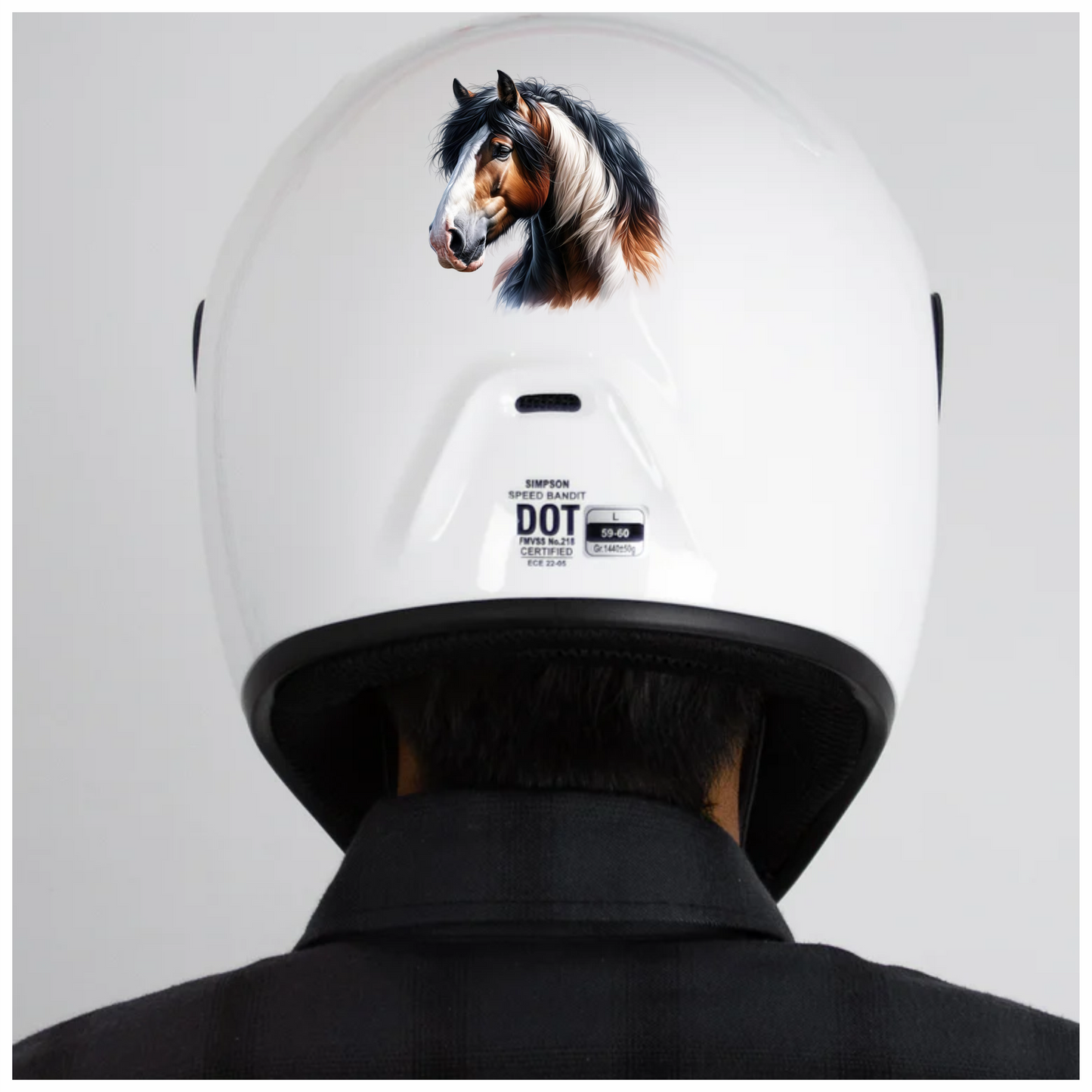 Brown White Horse Shire Breed Vinyl Sticker Decal
