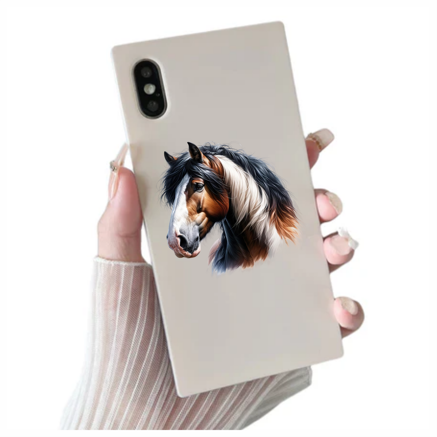 Brown White Horse Shire Breed Vinyl Sticker Decal