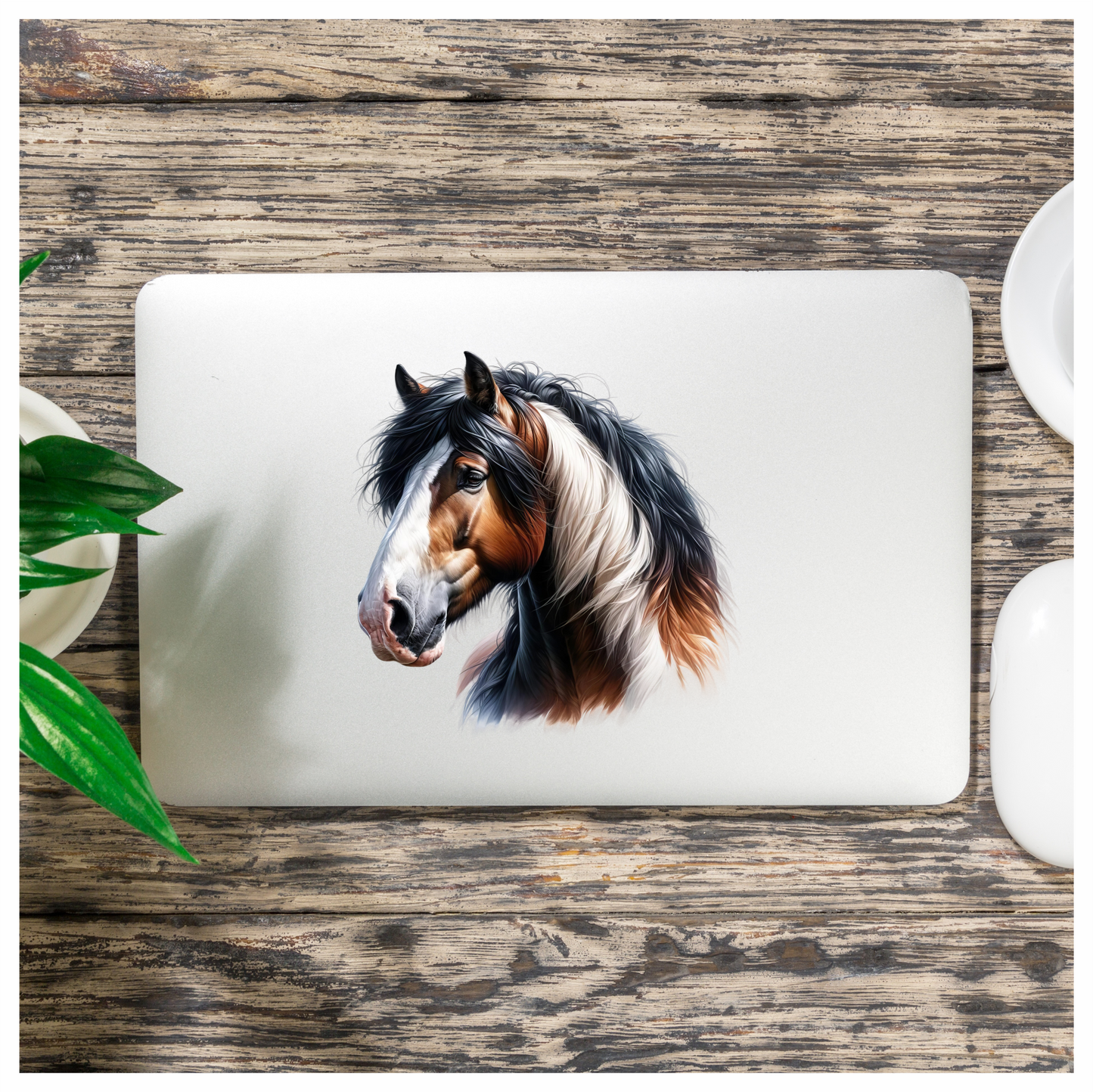 Brown White Horse Shire Breed Vinyl Sticker Decal