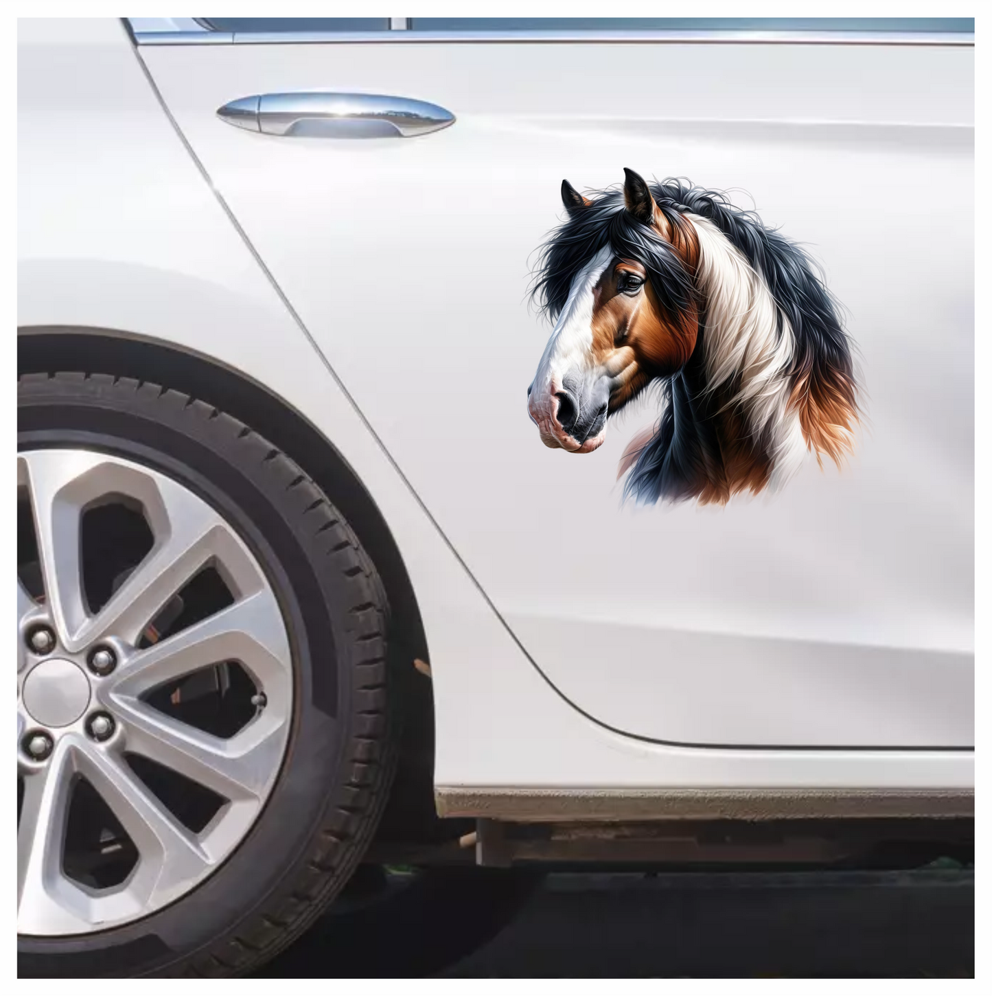 Brown White Horse Shire Breed Vinyl Sticker Decal