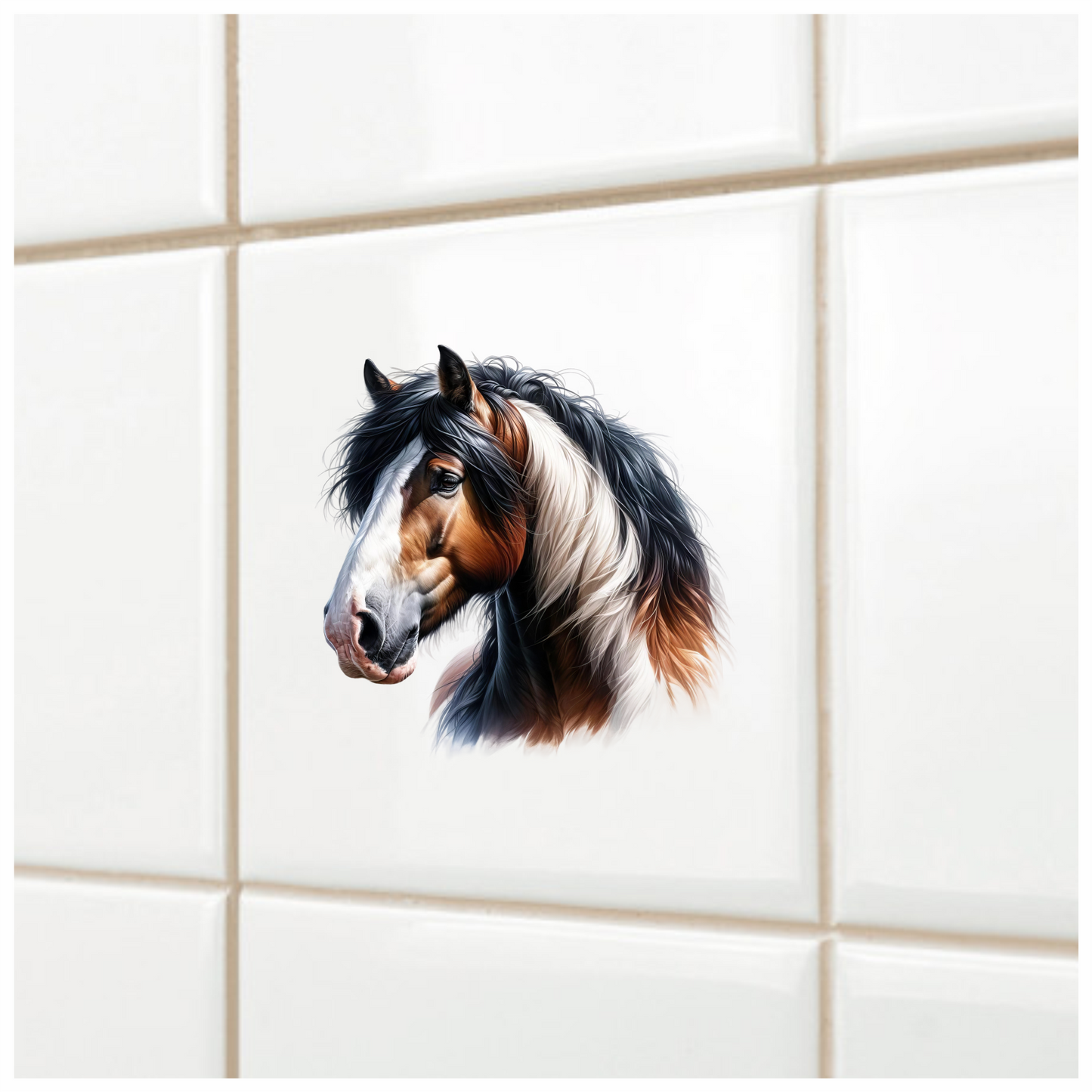 Brown White Horse Shire Breed Vinyl Sticker Decal