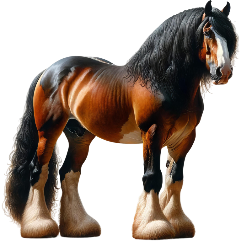 Brown Horse Clydesdale Strong Hairy Vinyl Sticker Decal