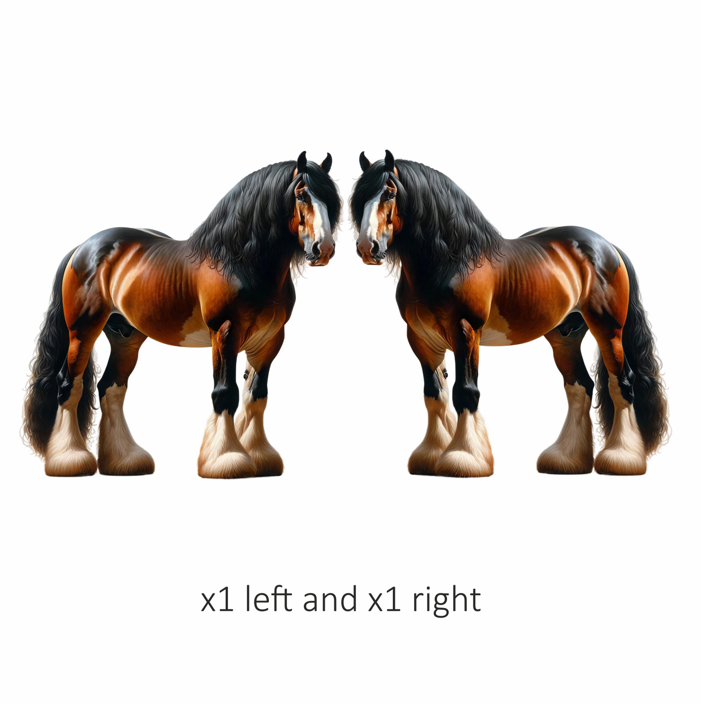 Brown Horse Clydesdale Strong Hairy Vinyl Sticker Decal