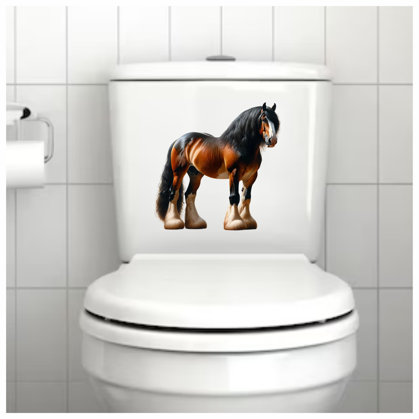 Brown Horse Clydesdale Strong Hairy Vinyl Sticker Decal