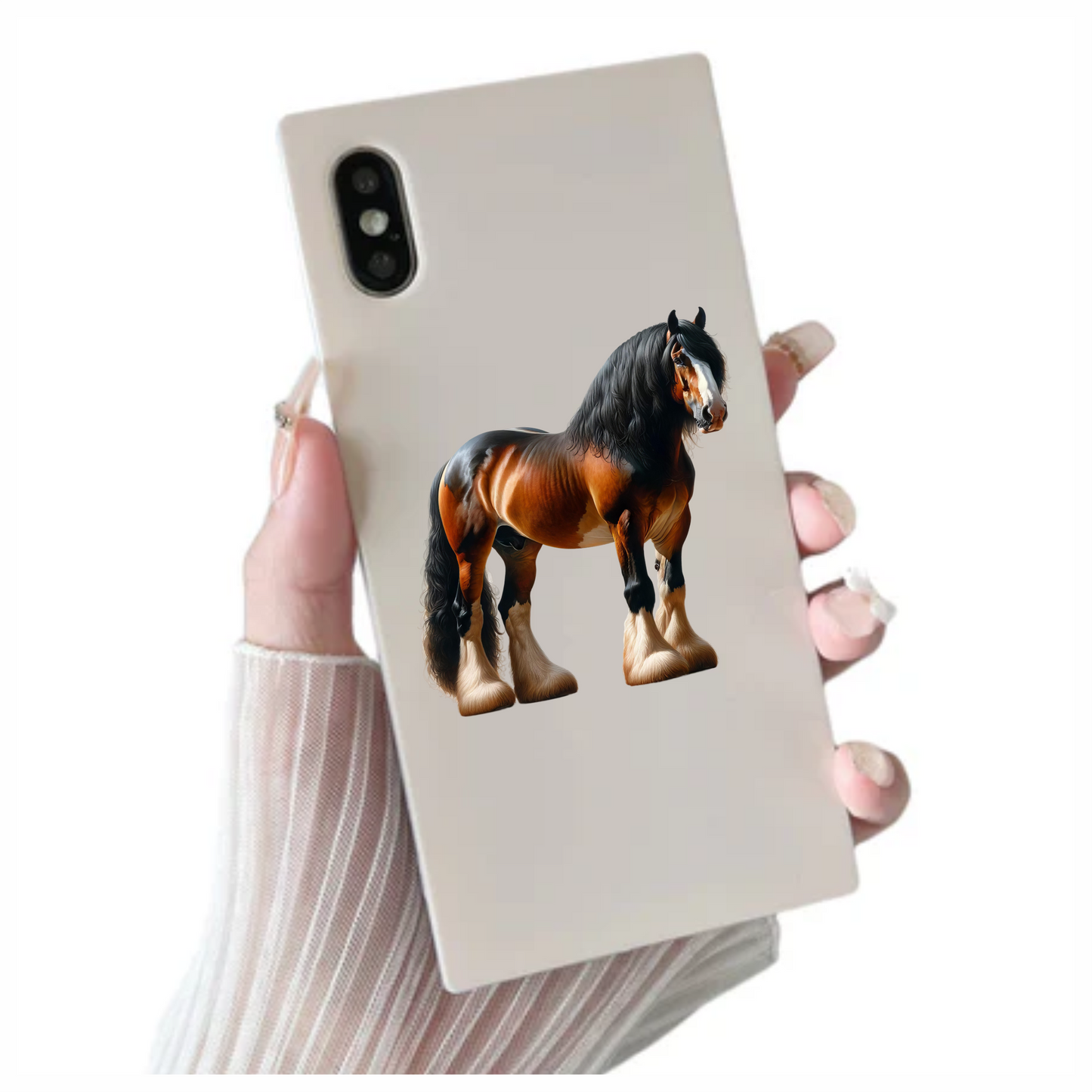 Brown Horse Clydesdale Strong Hairy Vinyl Sticker Decal