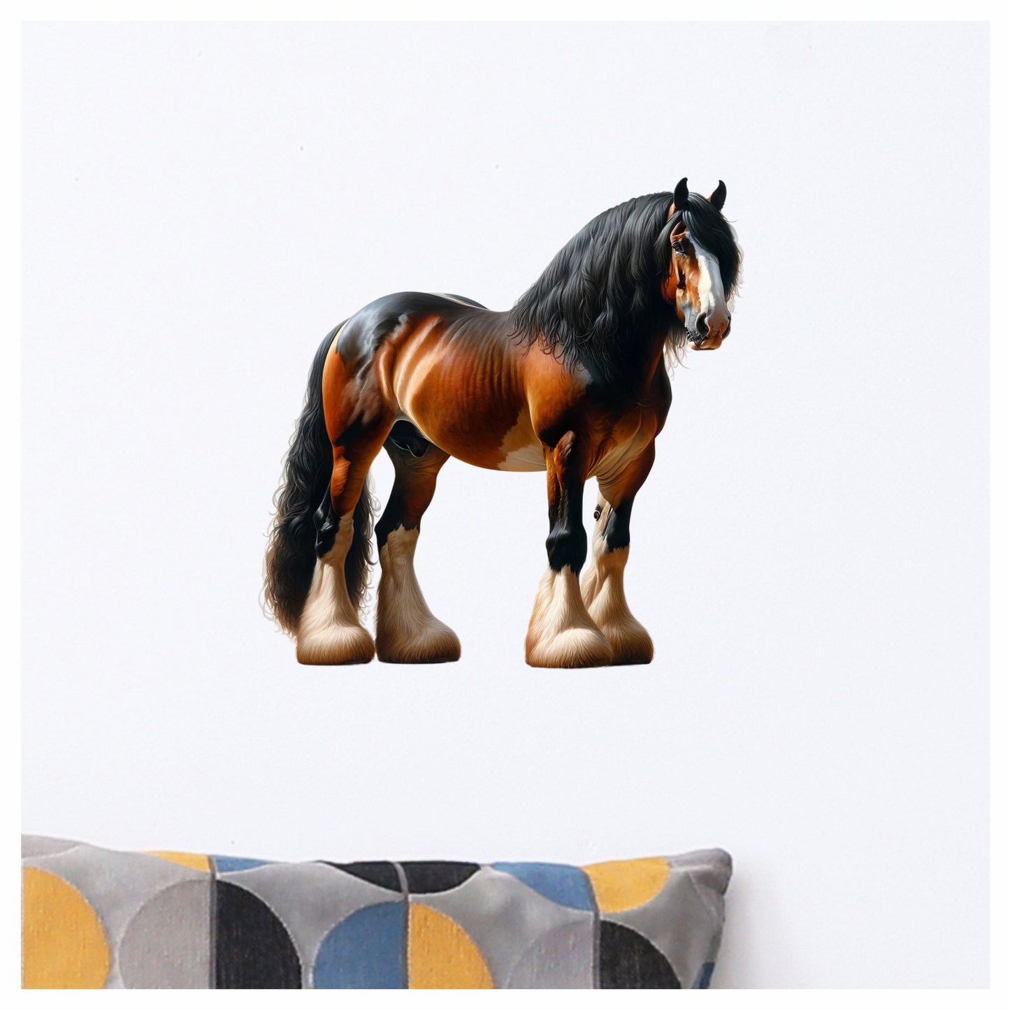 Brown Horse Clydesdale Strong Hairy Vinyl Sticker Decal