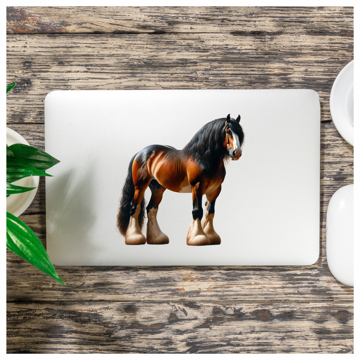 Brown Horse Clydesdale Strong Hairy Vinyl Sticker Decal