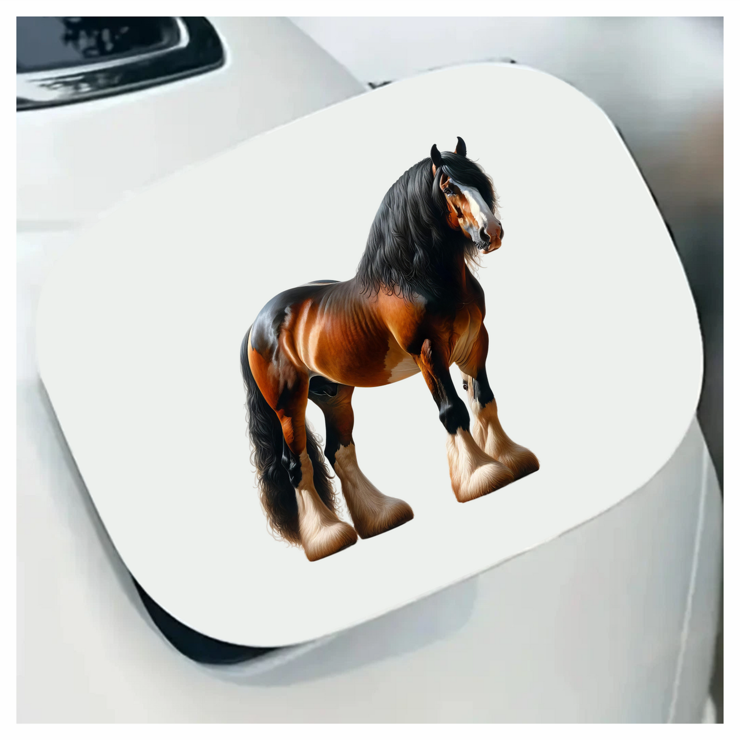Brown Horse Clydesdale Strong Hairy Vinyl Sticker Decal