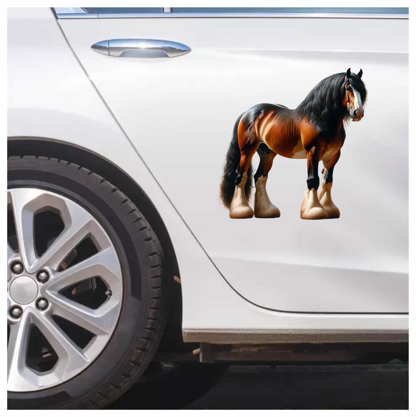 Brown Horse Clydesdale Strong Hairy Vinyl Sticker Decal
