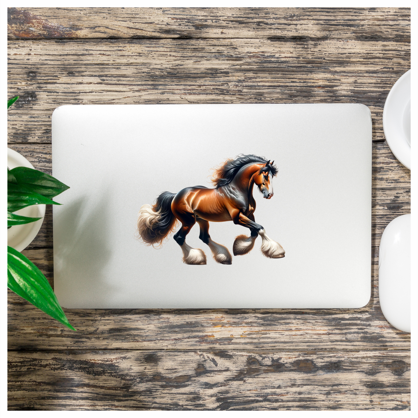 Brown Horse Draft Shire Strong Vinyl Sticker Decal