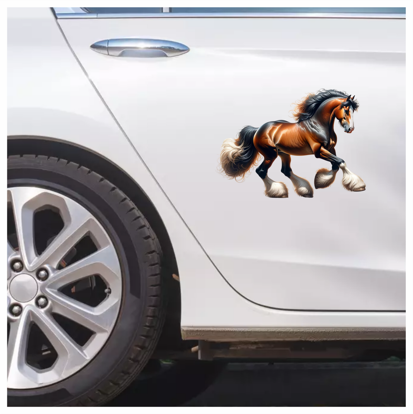 Brown Horse Draft Shire Strong Vinyl Sticker Decal