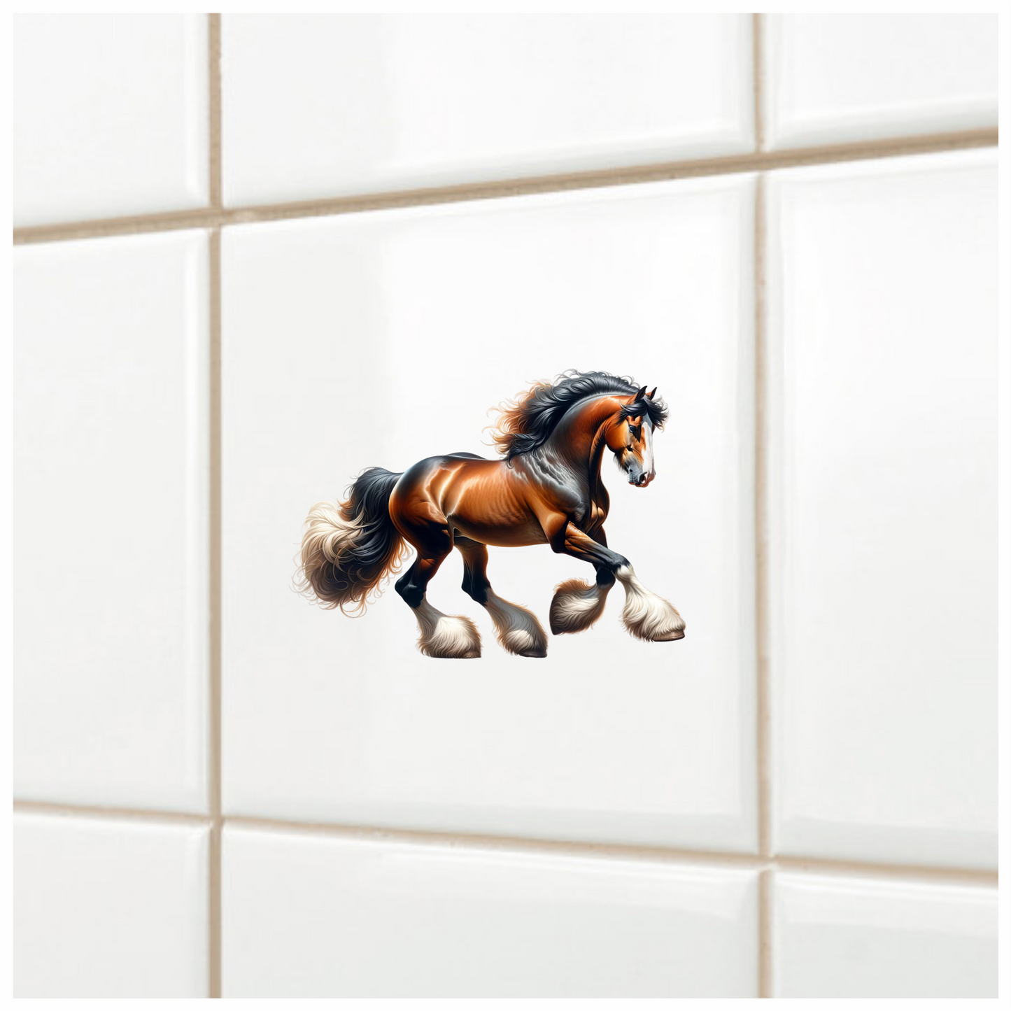 Brown Horse Draft Shire Strong Vinyl Sticker Decal