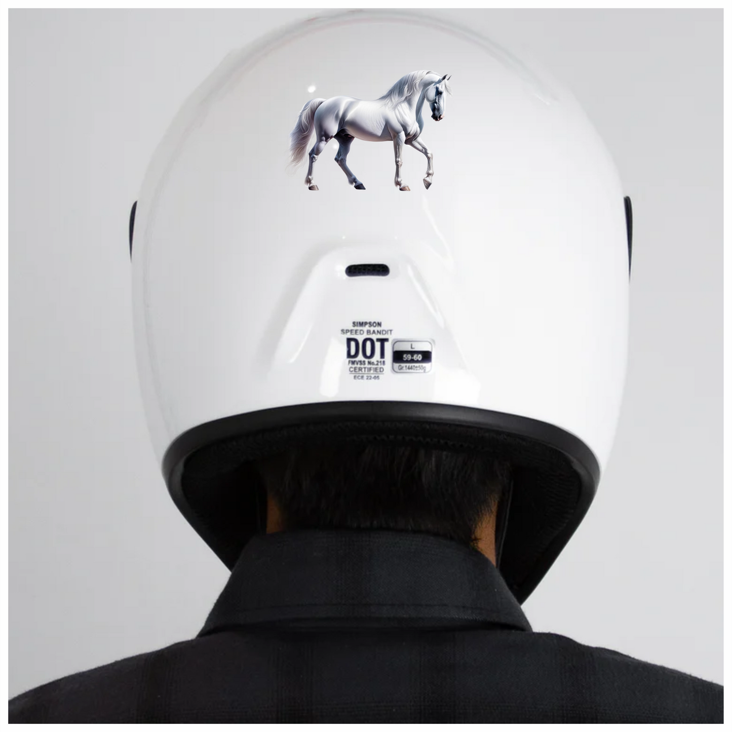 White Horse Andalusian Strong Graceful Elegant Vinyl Sticker Decal