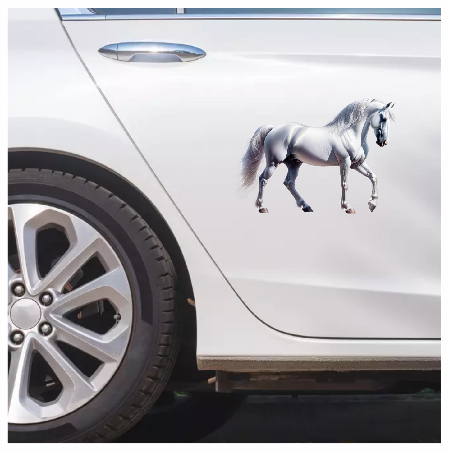 White Horse Andalusian Strong Graceful Elegant Vinyl Sticker Decal