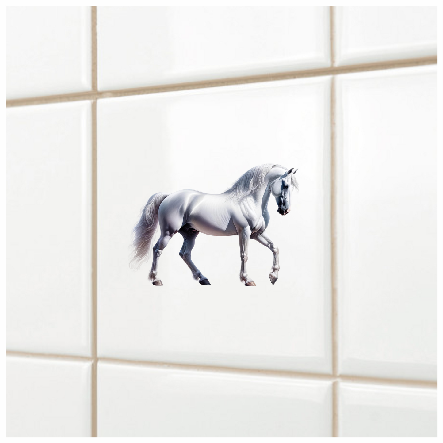 White Horse Andalusian Strong Graceful Elegant Vinyl Sticker Decal