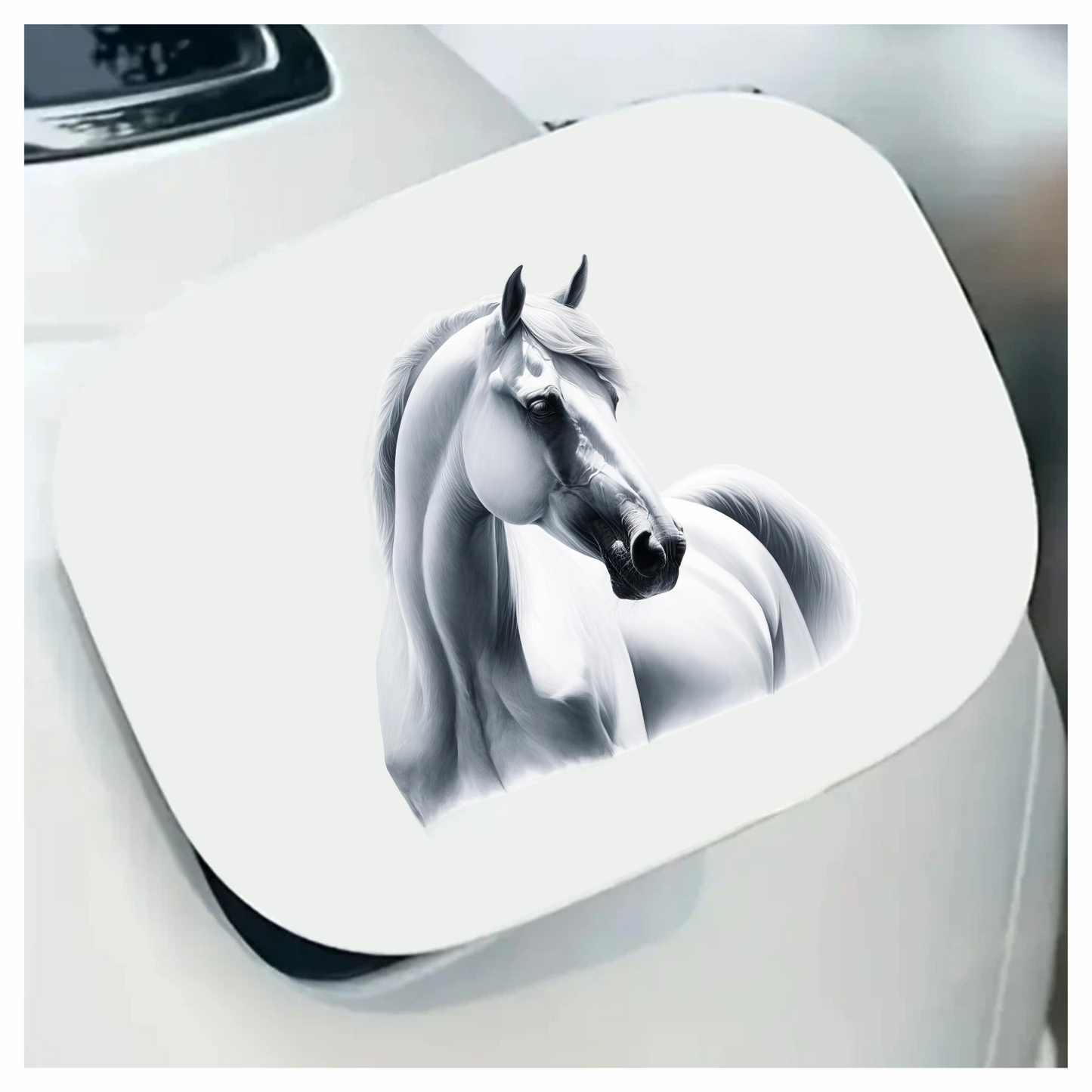 White Horse Arabian Portrait Side Vinyl Sticker Decal