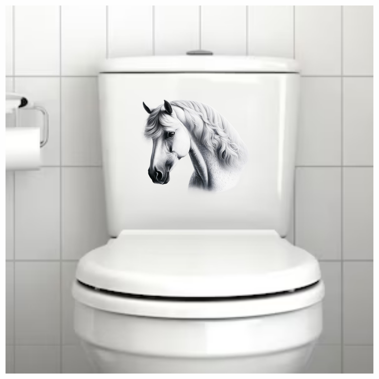 White Horse Andalusian Portrait Graceful Vinyl Sticker Decal