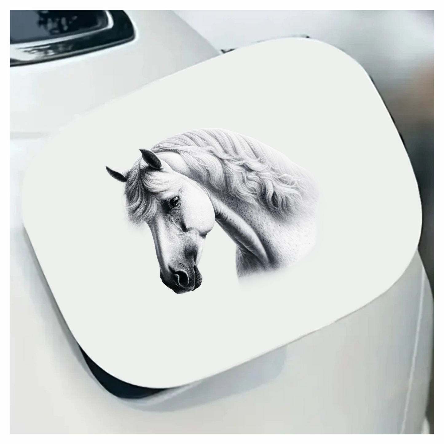 White Horse Andalusian Portrait Graceful Vinyl Sticker Decal
