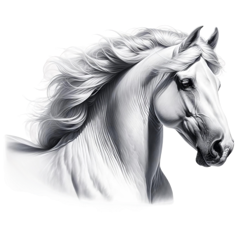 White Horse Andalusian Head Portrait Vinyl Sticker Decal