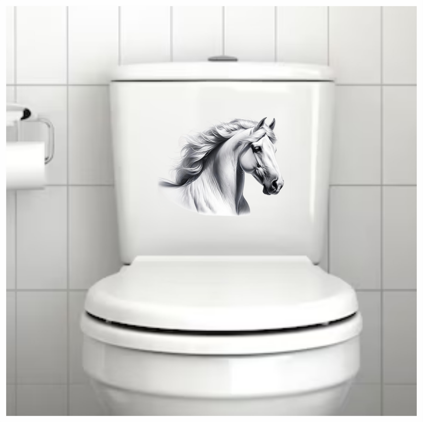 White Horse Andalusian Head Portrait Vinyl Sticker Decal