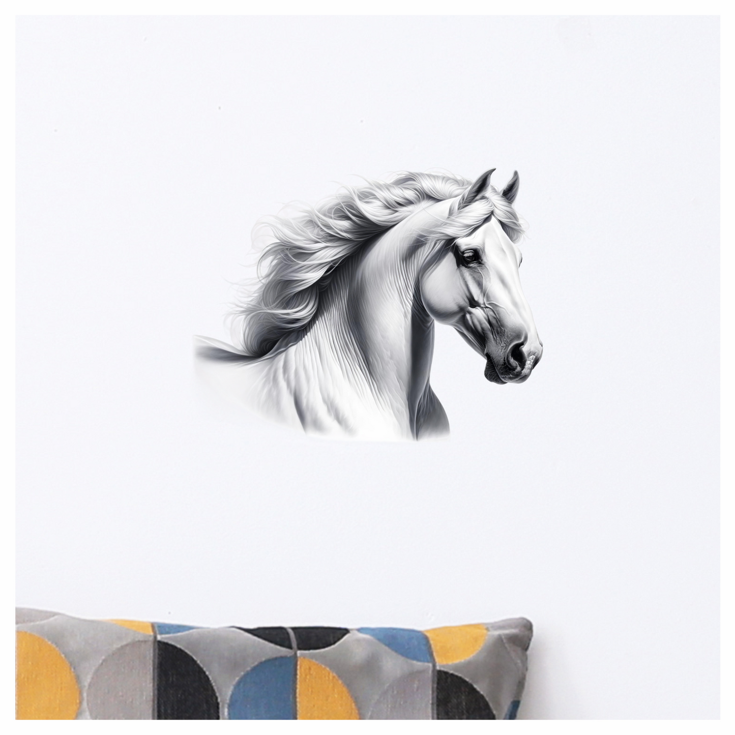 White Horse Andalusian Head Portrait Vinyl Sticker Decal