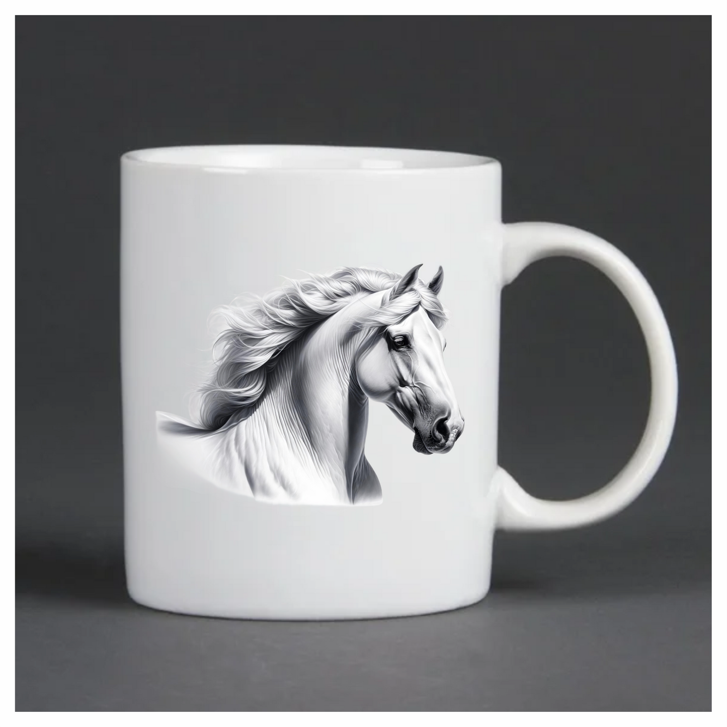 White Horse Andalusian Head Portrait Vinyl Sticker Decal