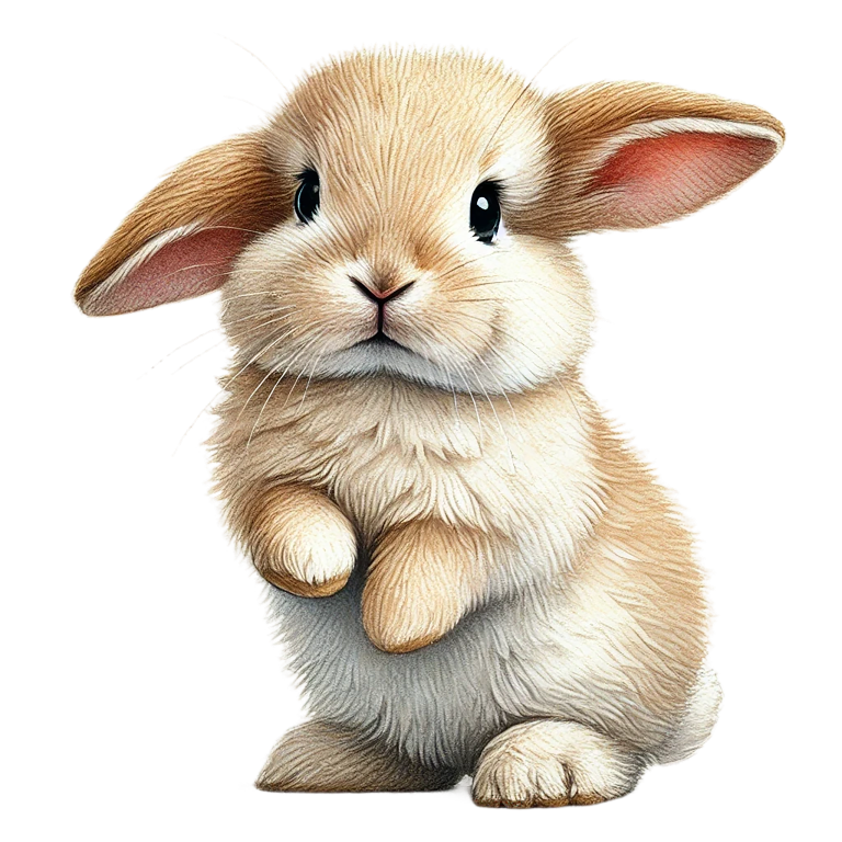 Beige Rabbit Cute Lop Bunny Vinyl Sticker Decal