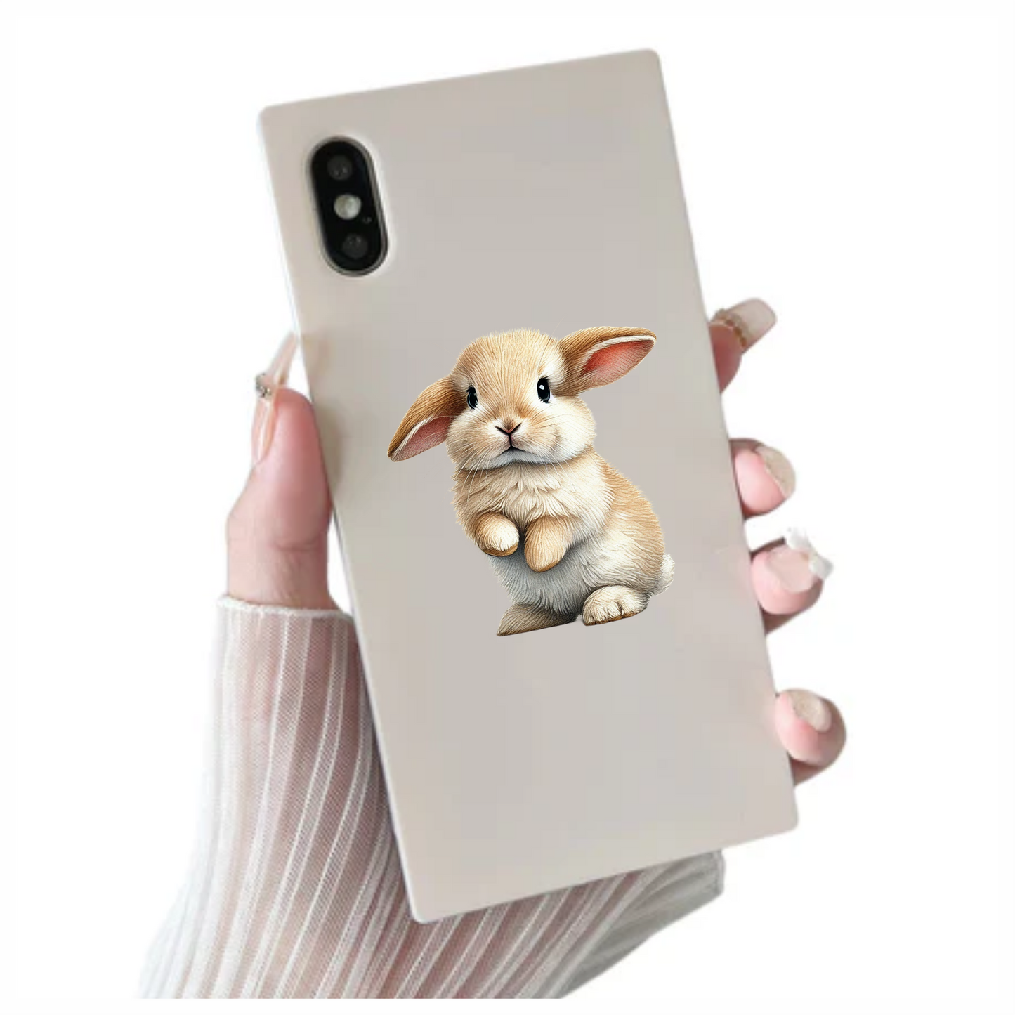 Beige Rabbit Cute Lop Bunny Vinyl Sticker Decal