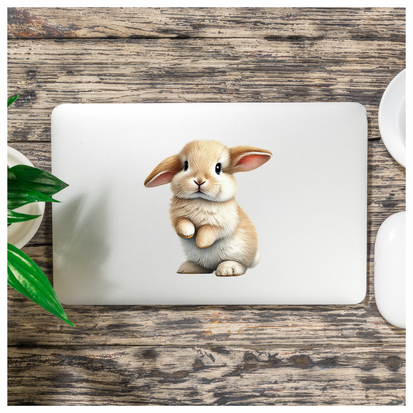 Beige Rabbit Cute Lop Bunny Vinyl Sticker Decal