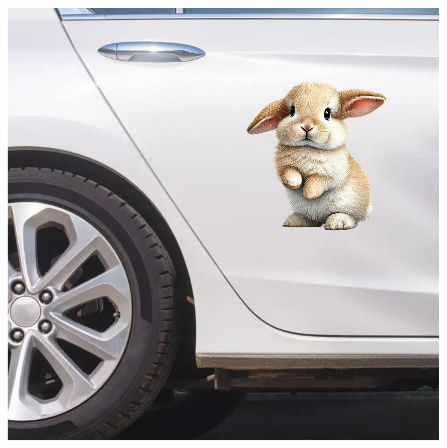 Beige Rabbit Cute Lop Bunny Vinyl Sticker Decal