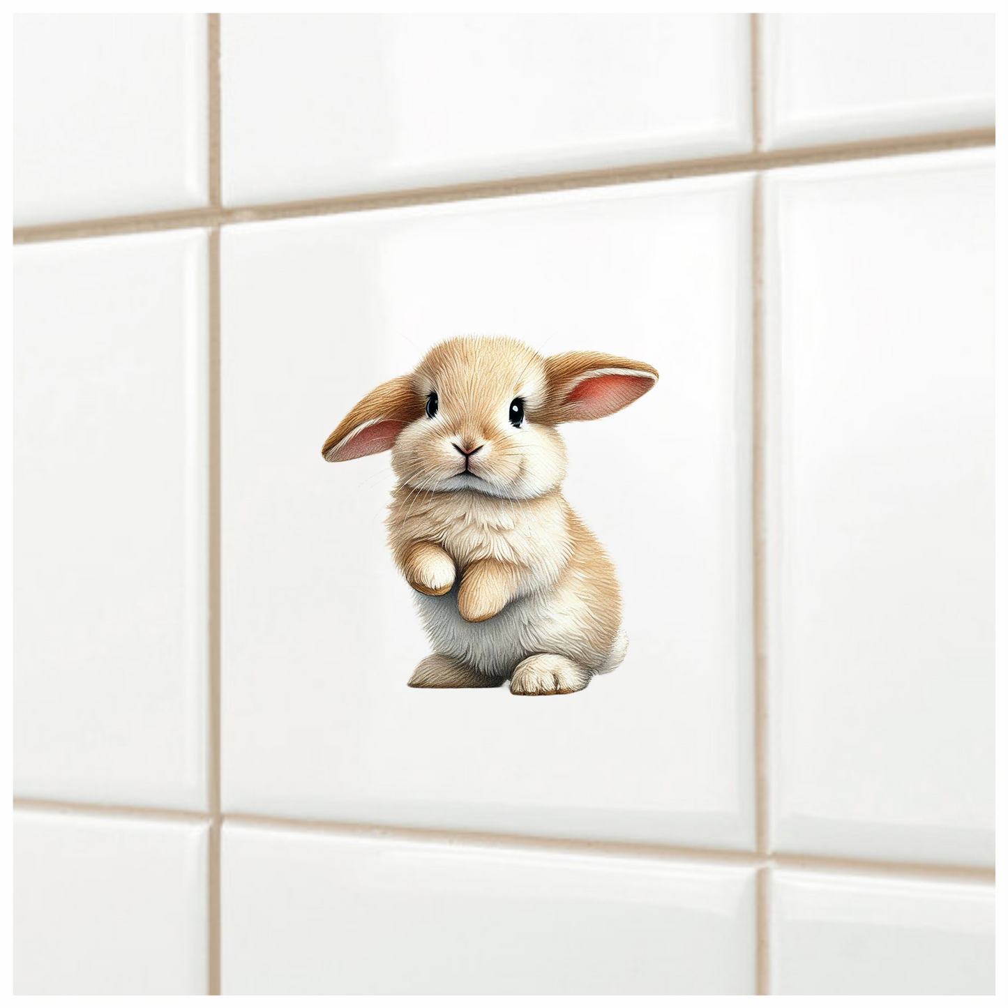Beige Rabbit Cute Lop Bunny Vinyl Sticker Decal