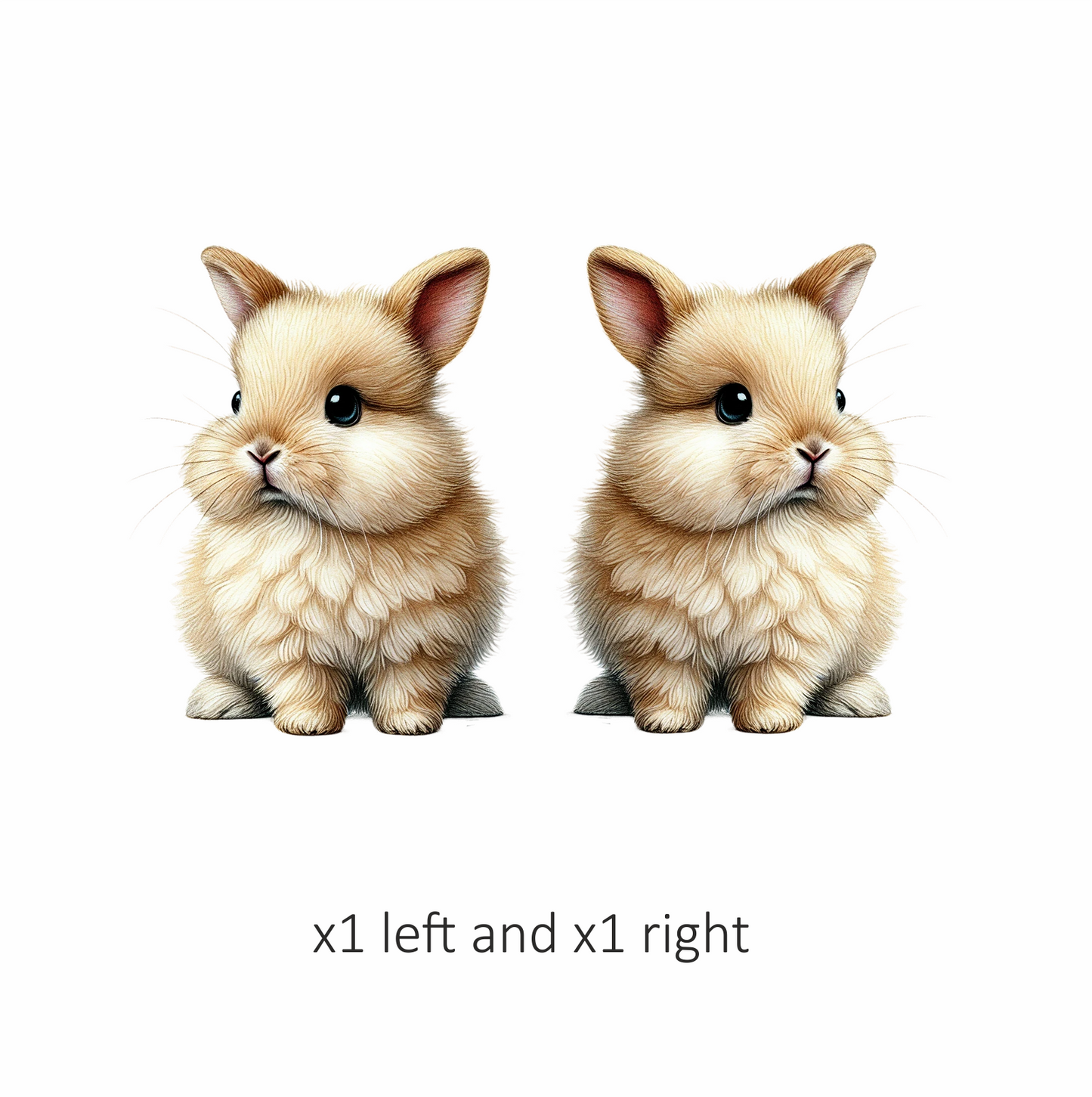 Cream Bunny Rabbit Fluffy Cute Vinyl Sticker Decal