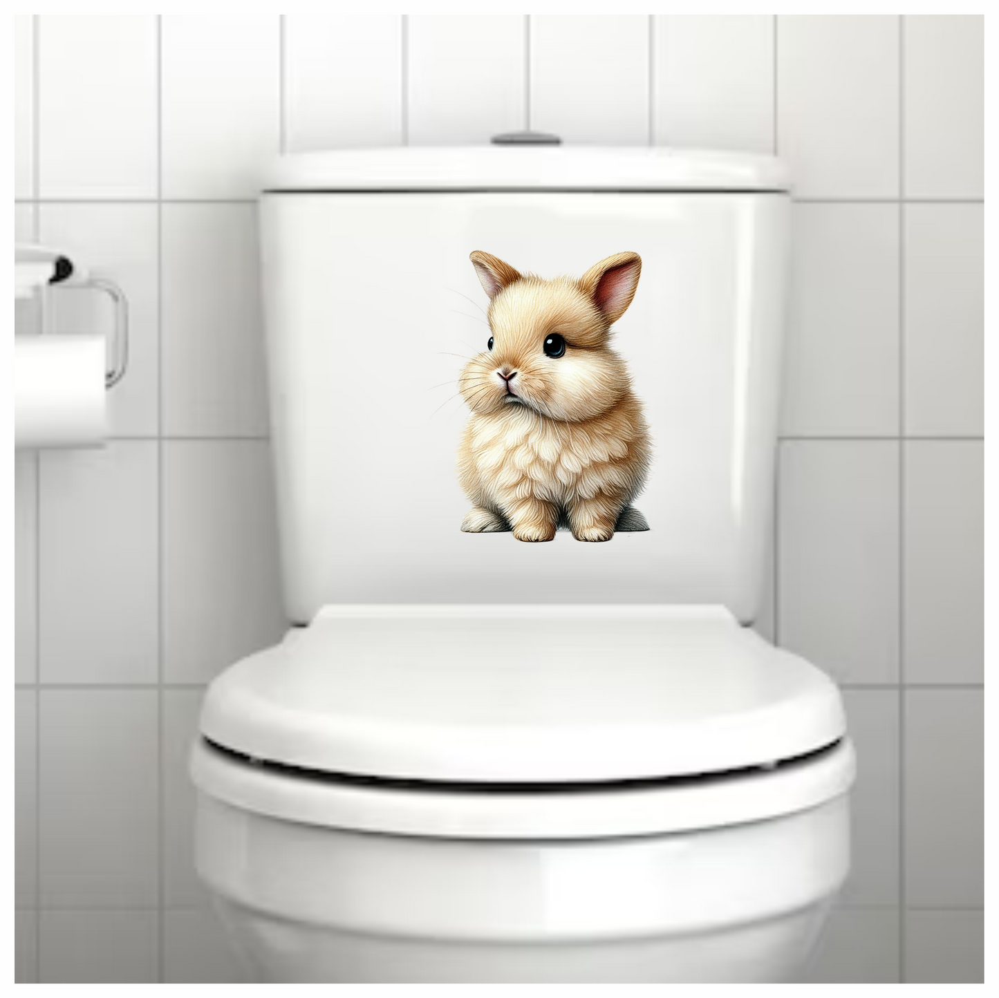Cream Bunny Rabbit Fluffy Cute Vinyl Sticker Decal