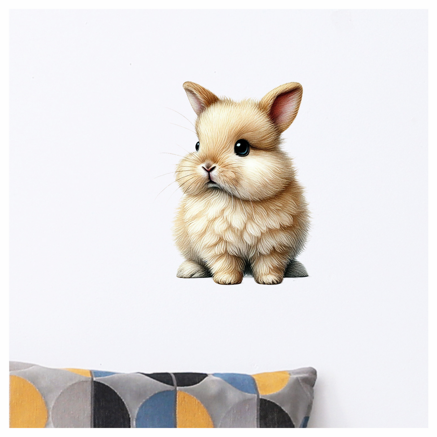 Cream Bunny Rabbit Fluffy Cute Vinyl Sticker Decal