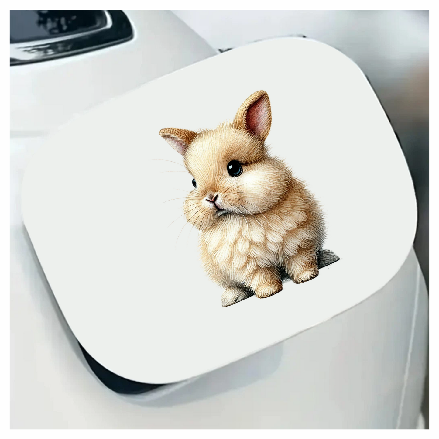 Cream Bunny Rabbit Fluffy Cute Vinyl Sticker Decal