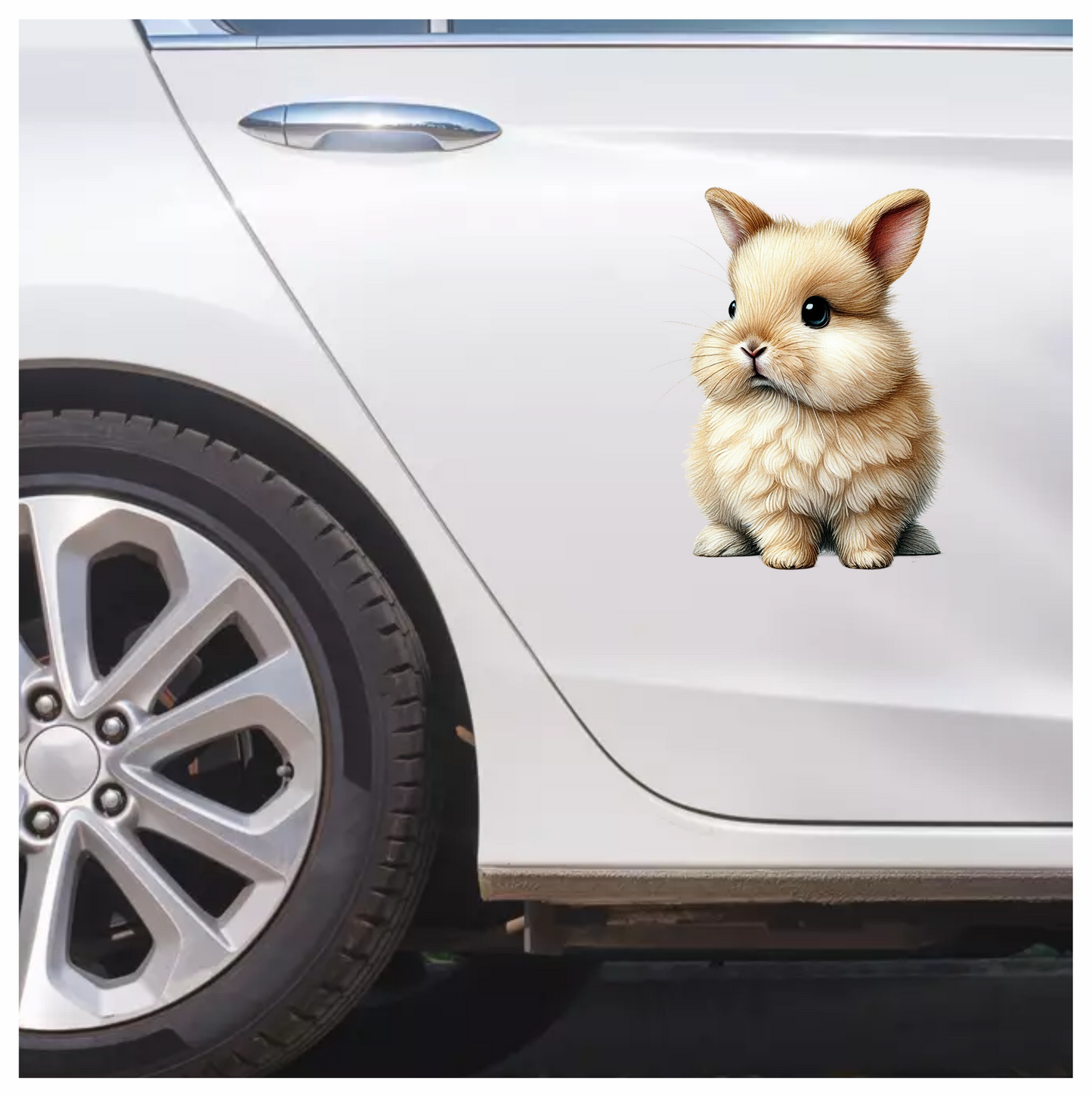 Cream Bunny Rabbit Fluffy Cute Vinyl Sticker Decal