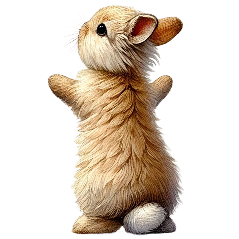 Beige Bunny Fluffy Tail Cute Vinyl Sticker Decal