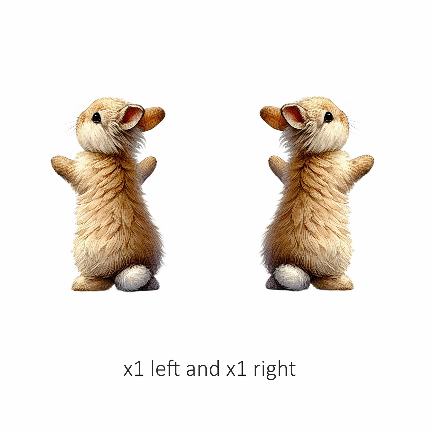 Beige Bunny Fluffy Tail Cute Vinyl Sticker Decal