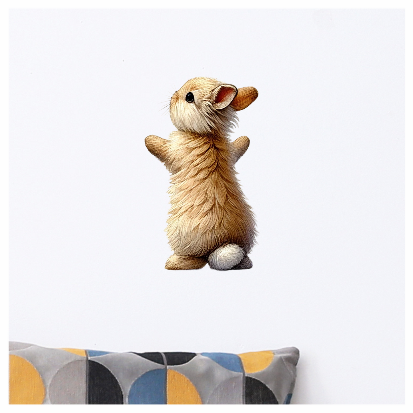 Beige Bunny Fluffy Tail Cute Vinyl Sticker Decal