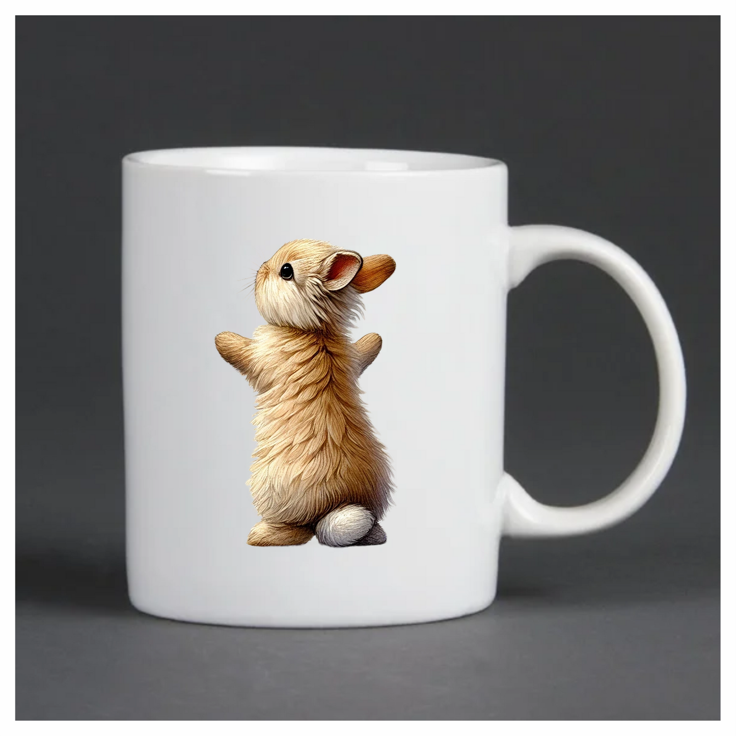 Beige Bunny Fluffy Tail Cute Vinyl Sticker Decal