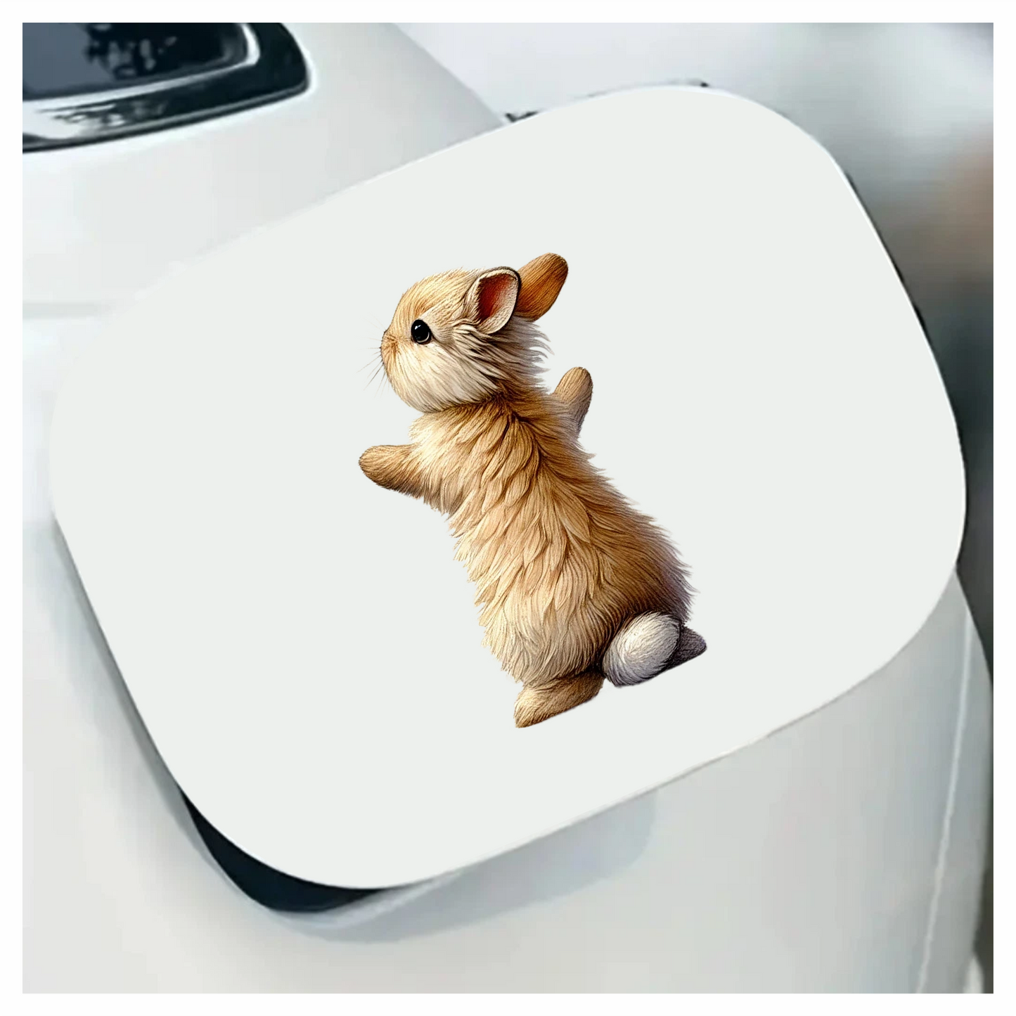 Beige Bunny Fluffy Tail Cute Vinyl Sticker Decal